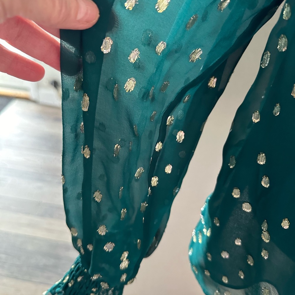 Lilly Pulitzer Green Idina Silk Top View 4